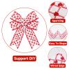 Anwyll Valentines Day Wired Ribbon 11Yard 2-1/2Inch Glitter Red Heart Ribbon Burlap Happy Valentines Day Wired Edge Ribbons for Crafts Gift Wrapping Wreath Galentines Valentines Mothers Day Decoration view 3