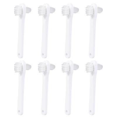 Healvian 8pcs Cleaning Dual Sided Toothbrush Dentures Retainers False Ergonomic Handle Firm Bristles Effective Cleaning