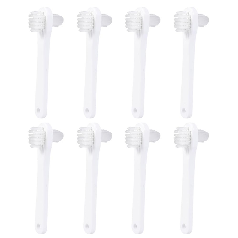 Healvian 8pcs Cleaning Dual Sided Toothbrush Dentures Retainers False Ergonomic Handle Firm Bristles Effective Cleaning