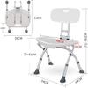KarFri Foldable Shower Chair for Elderly and Disabled,Height Adjustable Shower Seat Heavy Duty Non-Slip Shower Stool Bathroom Bath Chair with Backrest Capacity 300 Lbs view 2