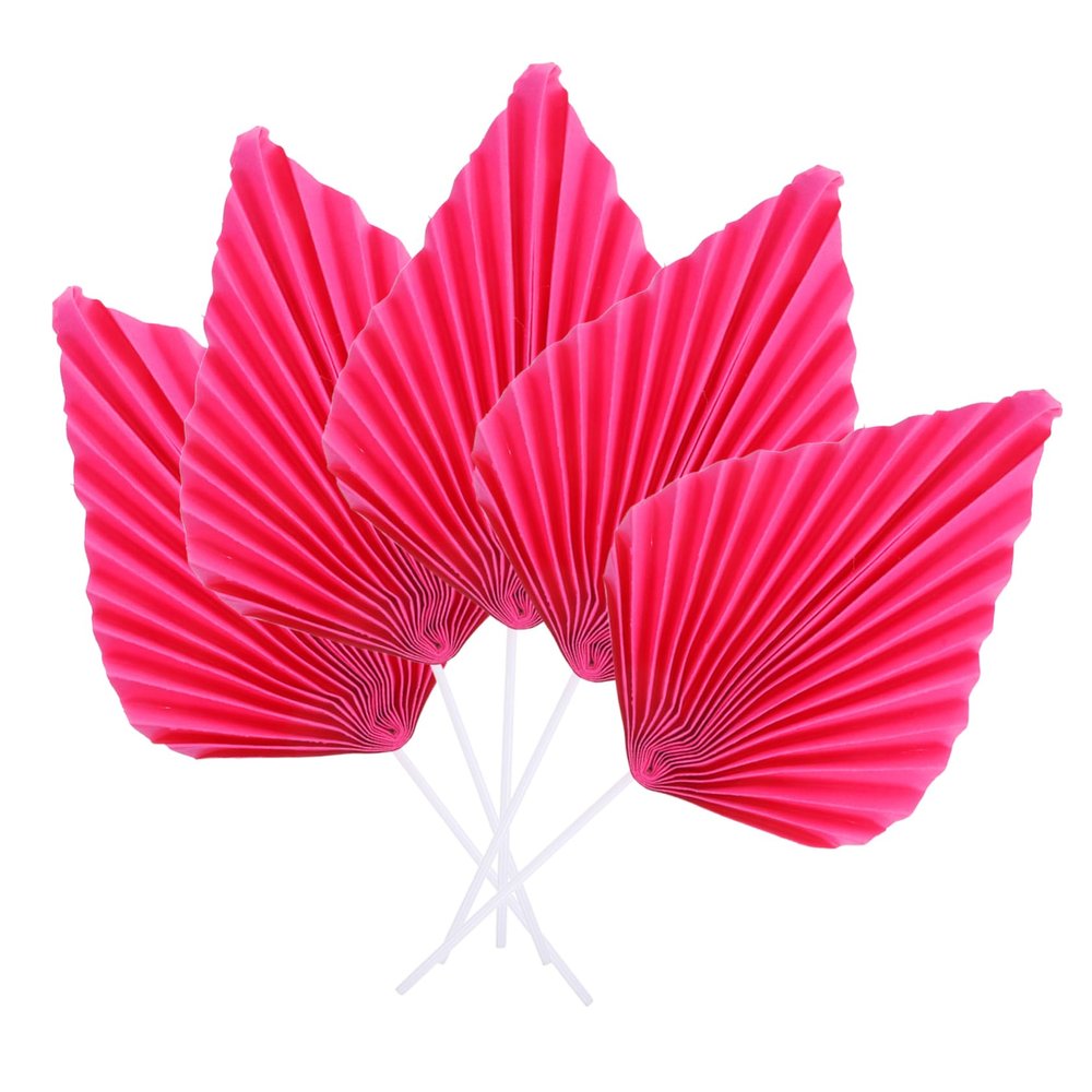 10 Pairs palm leaves cake decorations plastic paper cup dessert folding fan artificial paper palm leaf cupcake decor tropical cake decor top hat Insert card food