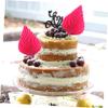 10 Pairs palm leaves cake decorations plastic paper cup dessert folding fan artificial paper palm leaf cupcake decor tropical cake decor top hat Insert card food view 3