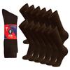 12 Pairs of Cotton Diabetic Non-Binding Neuropathy Crew Socks (Brown - Size 13-16) view 1