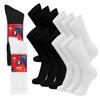 12 Pairs of Cotton Diabetic Non-Binding Neuropathy Crew Socks (Black and White - Size 9-11) view 1