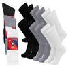 12 Pairs of Cotton Diabetic Non-Binding Neuropathy Crew Socks (Black, White, Grey - Size 9-11) view 1