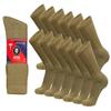 12 Pairs of Cotton Diabetic Non-Binding Neuropathy Crew Socks (Khaki - Size 13-16) view 1