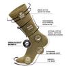 12 Pairs of Cotton Diabetic Non-Binding Neuropathy Crew Socks (Khaki - Size 13-16) view 2