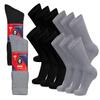 12 Pairs of Cotton Diabetic Non-Binding Neuropathy Crew Socks (Black and Gray - Size 10-13) view 1