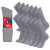12 Pairs of Cotton Diabetic Non-Binding Neuropathy Crew Socks (Grey - Size 9-11) view 1