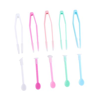 Healifty 5sets Tweezers and Stick Lens Remover for Travel and Home Use Compact Eyewear Tool Kit Green Rosy White