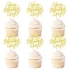 Keaziu 24 Pack Happy Valentines Day Cupcake Toppers Gold Valentine's Day Picks for Cake Decorations Valentine's Wedding Party Holiday Supplies Gold 3 view 1