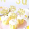 Keaziu 24 Pack Happy Valentines Day Cupcake Toppers Gold Valentine's Day Picks for Cake Decorations Valentine's Wedding Party Holiday Supplies Gold 3 view 4