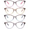 Przene 4 Pack Cat Eye Reading Glasses for Women Blue Light Blocking Readers 2.75 view 2