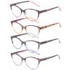Przene 4 Pack Cat Eye Reading Glasses for Women Blue Light Blocking Readers 2.75 view 4
