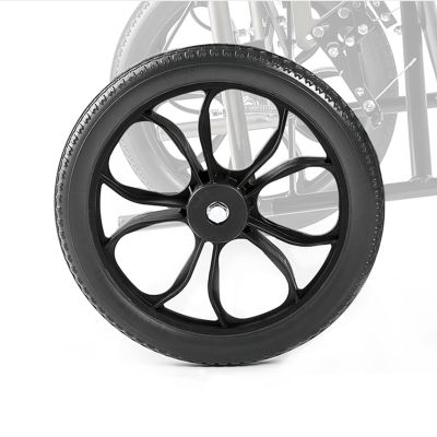 14inch Wheelchair Rear Wheel (2), Black Solid Tire, 1/2" (12.7mm) Bearing, for Wheelchairs, Rollators, Walkers