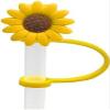 4 Pcs Drinking Straw Dispensers Sunflower Straw Plug Reusable Splash Proof Plugs Kitchen Tool Straw Tips Cover Silicone Cup Accessory Drinking Dust Cap view 2