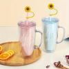 4 Pcs Drinking Straw Dispensers Sunflower Straw Plug Reusable Splash Proof Plugs Kitchen Tool Straw Tips Cover Silicone Cup Accessory Drinking Dust Cap view 4
