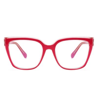 AOOLIA Reading Glasses for women Square TR90 Oversized Blue Light Blocking Glasses Filter UV Lightweight Readers (Pink, 2.75, x)