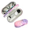 Zettokete 2 in 1 Contact Lens and Glasses Case,Double Sided Dual Use Design with Mirror, Tweezer and Contact Lens Solution Bottle,Portable Soak Storage Kit for Travel,Office(Pink & Purple Marble) view 1