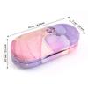 Zettokete 2 in 1 Contact Lens and Glasses Case,Double Sided Dual Use Design with Mirror, Tweezer and Contact Lens Solution Bottle,Portable Soak Storage Kit for Travel,Office(Pink & Purple Marble) view 2