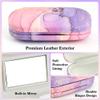 Zettokete 2 in 1 Contact Lens and Glasses Case,Double Sided Dual Use Design with Mirror, Tweezer and Contact Lens Solution Bottle,Portable Soak Storage Kit for Travel,Office(Pink & Purple Marble) view 3