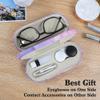 Zettokete 2 in 1 Contact Lens and Glasses Case,Double Sided Dual Use Design with Mirror, Tweezer and Contact Lens Solution Bottle,Portable Soak Storage Kit for Travel,Office(Pink & Purple Marble) view 4