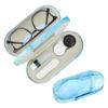 Zettokete 2 in 1 Contact Lens and Glasses Case,Double Sided Dual Use Design with Mirror, Tweezer and Contact Lens Solution Bottle,Portable Soak Storage Kit for Travel,Office(Blue Marble) view 1