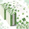 200Pcs St. Patrick's Day Napkins Decorations,Disposable Irish Shamrock Green Lucky Clover Paper Dinner Hand Towel Napkins for Spring Home Bathroom Wedding Holiday Birthday St. Patrick's Party Supplies