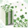 100Pcs St. Patrick's Day Napkins Decorations,Disposable Irish Shamrock Green Lucky Clover Paper Dinner Hand Towel Napkins for Spring Home Bathroom Wedding Holiday Birthday St. Patrick's Party Supplies view 1