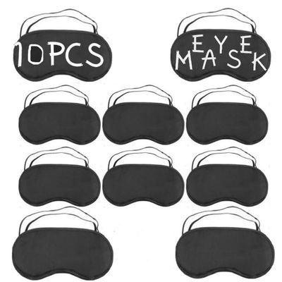 10 PCS Blindfold Eye Cover Sleep Mask Eye Masks Shade Cover for Team Building Games Party Night Blindfold with Adjustable Strap(Black)