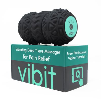 Vibit - Vibrating Massager for Plantar Fasciitis, Pain Relief and Sciatica, Foot and Body Portable Massage Roller, Deep Tissue Pain Relief from Feet to Neck, Electric, 3 Vibration Levels (Black)