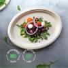 100% Compostable Oval Paper Plates 10 inch [500-Bulk Pack] - (PFAS-Free) - (BPI Certified) Heavy Duty, Eco-Friendly, Biodegradable Bagasse Dinner Plates - Natural Brown 10" Plate view 4