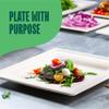 100% Compostable Square Paper Plates 10 inch [250-Bulk Pack] - (PFAS-Free) - (BPI Certified) Heavy Duty, Eco-Friendly, Biodegradable Bagasse Dinner Plates - Natural Brown 10x10" Plate view 2