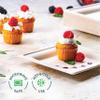 100% Compostable Square Paper Plates 6 inch [500-Pack] Heavy Duty, Eco-Friendly, Biodegradable Bagasse Dinner Plates - Natural Brown 6x6" Plate - (PFAS-Free) (BPI Certified) By Stack Man view 4