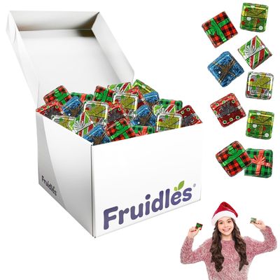 Fruidles Rich Christmas Chocolate Presents Squares Design, Smooth & Creamy Chocolate Presents, Holiday Party Bag Fillers, Individually Wrapped Multicolor, Kosher Certified Dairy (24 Pounds (Bulk))