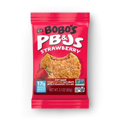 Bobo's Strawberry PB&J, Gluten Free, Non-GMO, Whole Grain Oats | Snack Bars | On-the-Go | Made with Simple Ingredients