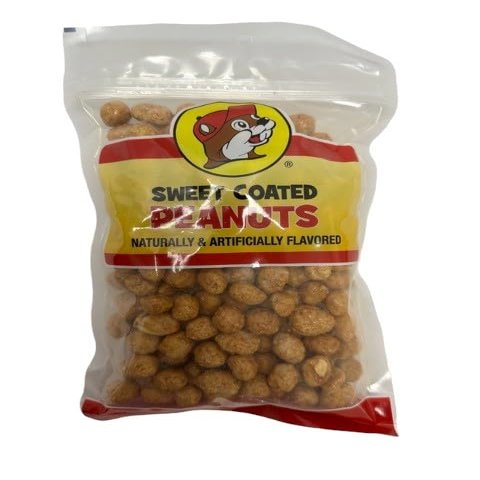 Buc-ee's Salted, Sweet and Spicy Peanuts  Coated, Organic Dry Roasted Peanuts, Plant Based Protein Snack & Classic Cocktail Peanuts  Pantry Staples, Adult & Party Snacks (Sweet Coated, 12 Ounce)