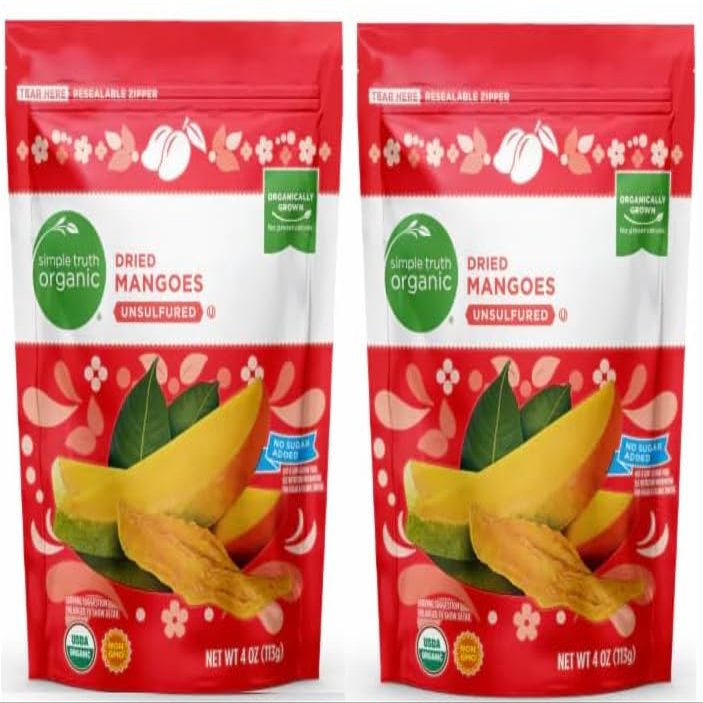 Pack Of 2 Organic Dried Mangoes 4 oz