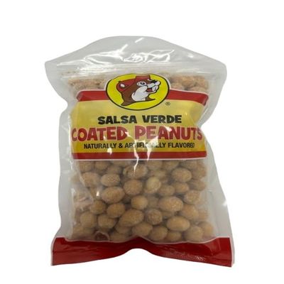 Buc-ee's Salted, Sweet and Spicy Peanuts  Coated, Organic Dry Roasted Peanuts, Plant Based Protein Snack & Classic Cocktail Peanuts  Pantry Staples, Adult & Party Snacks (Salsa Verde, 12 Ounce)
