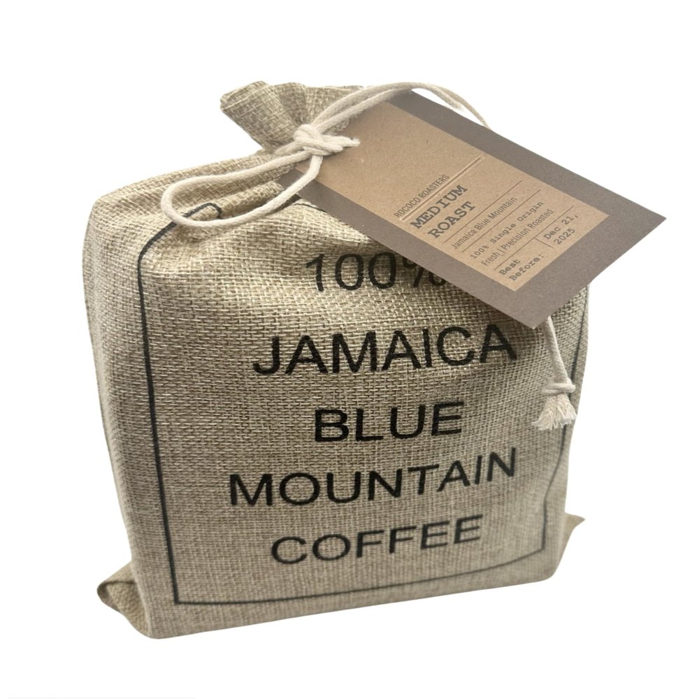 1 LB FRESH, AUTHENTIC Jamaica Blue Mountain Coffee Beans | Medium Roast | Burlap Bag | Makes a Great Gift!