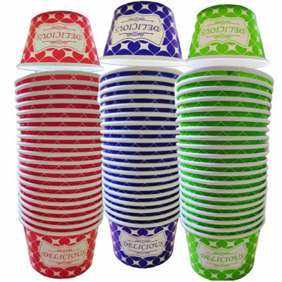 12oz. 1000 Blue Ice Cream Cups, Ice Cream Bowls for Cold and Hot Foods, Paper Ice Cream Bowls, Disposable Dessert Cups, Paper Ice Cream Sundaes Cups for Ice Cream, Hot Soup, Snacks (Blue, 12oz.)