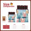 Kururi Christmas Gift Bags With Drawstring Colorful Cute Pig Print Burlap Gift Bags Christmas Linen Treat Sacks Gift Wrapping Bags Xmas Holiday Party Favors Bags view 2
