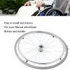 24inch Wheelchair Rear Wheel, Wheelchair Replacement Wheels with Bearings and Hand Wheel, PU Non-Slip Solid Tire, Aluminum Alloy Hub, for Manual Wheelchair Accessories, 1 Pair(Gray) view 4