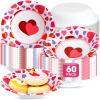 Nuogo 60 Pcs 16 oz Valentine's Day Disposable Paper Bowls Heavy Duty Bowls Heart Paper Soup Bowls for Both Cold and Hot Food Salad Cereal Food Snack Kitchen Holiday Party (Cute) view 1