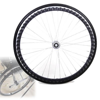 22 Inch Solid Rear Tire Wheel Replacement, Puncture Proof Solid Tires Wheelchair Rear Wheel, Non-Slip Puncture Proof Polyurethane Solid, fits Most Manual Wheelchair (Color : Black, Size : 24inch/60cm