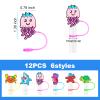 12PCS Silicone Straw Cover, 0.4Inch/10mm Cute Under The Sea Reusable Straw Cup Accessories Drinking Straw Covers For 30&40 Oz Straw Topper Theme Party Favors Supplies Straw Cover (Under The Sea) view 3