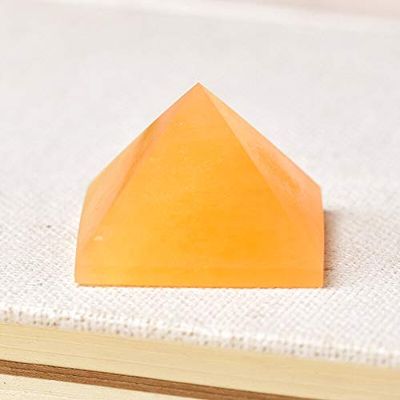 KatLin Natural Crystal Pyramid Fluorite Quartz Chakra Reiki Crystal Point Energy Home Decor Handmade Crafts of Gem Stone Ornaments (Color : Yellow Aventurine)