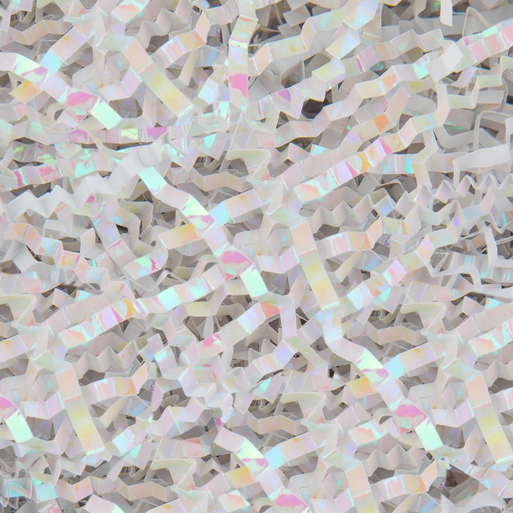 Caleihd 5.3oz Crinkle Cut Paper Shredded Paper for Gift Baskets Gift Boxes Filler, Wedding Birthday Christmas Easter Valentines Packing Wrapping Paper Diamond White