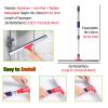 14 18 24 36 Inch Long Squeegee Window Cleaner 2 in 1, Portable Reusable Window Cleaning Tool Kit/ Window Washer, with 1 Telescopic Rod, for Shower Glass Door/ Mirror ( Size : 35cm/13.8inch long Squeeg view 2