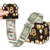 Cute 18th Birthday Gift Box for Boys & Girls - Pull Out Money Box with 35PCS Bags, Black Gold Birthday Decor for Party view 1